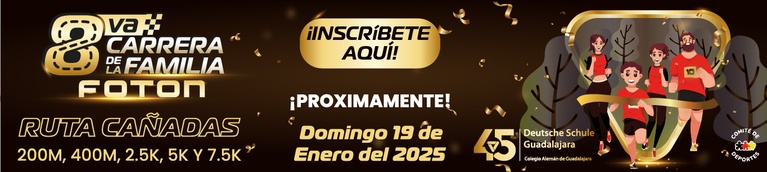 Gráfico histórico de la octava Carrera de la Familia del Colegio Alemán, enero de 2025