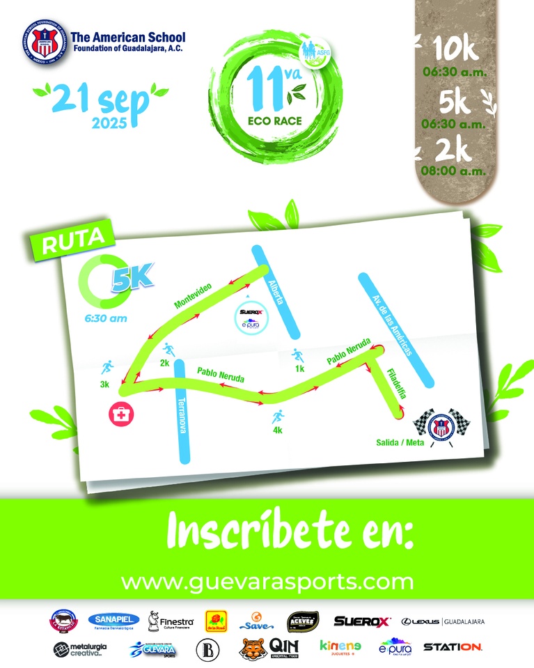 Mapa original de la ruta 5K de Eco Race ASFG 2025